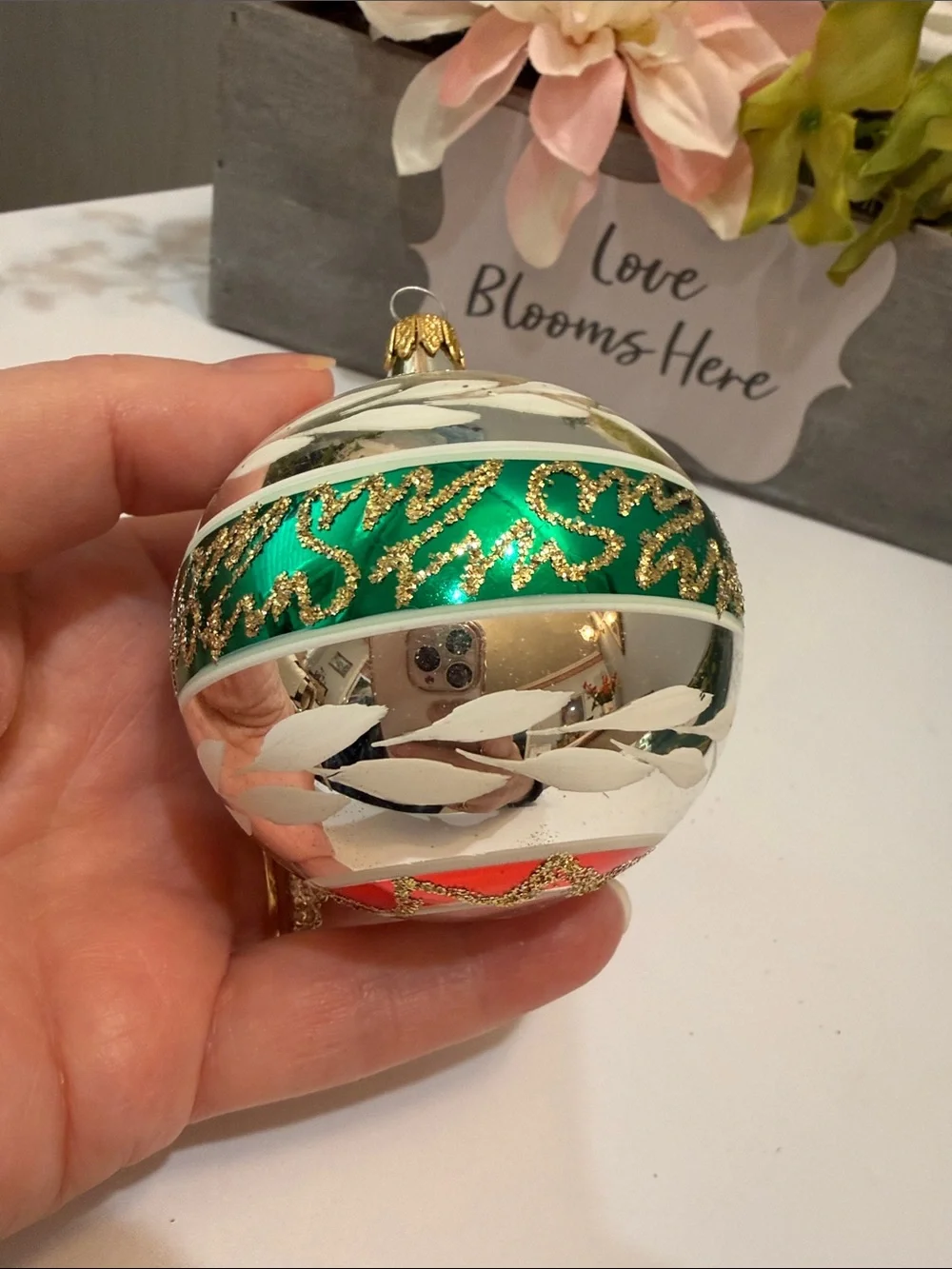 Vintage Kurt Adler Concave Blown Glass Christmas Ornaments in Box